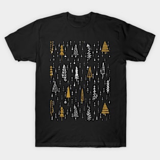 Beautiful White and Gold Christmas Trees T-Shirt